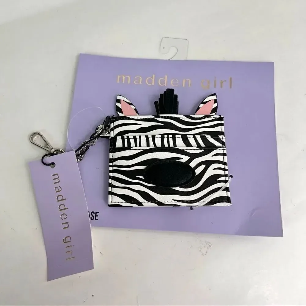 Madden Girl Zebra ID case NWT